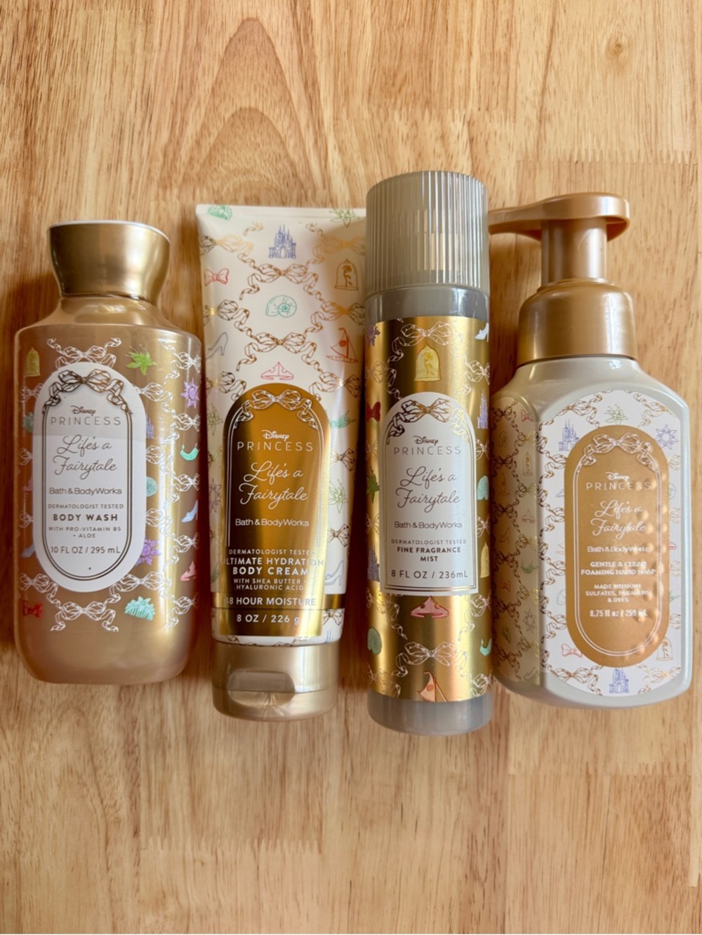 Bath & Body Work Disney Princess 'Life's a Fairytale' Gold 4Piece Body Care Set
